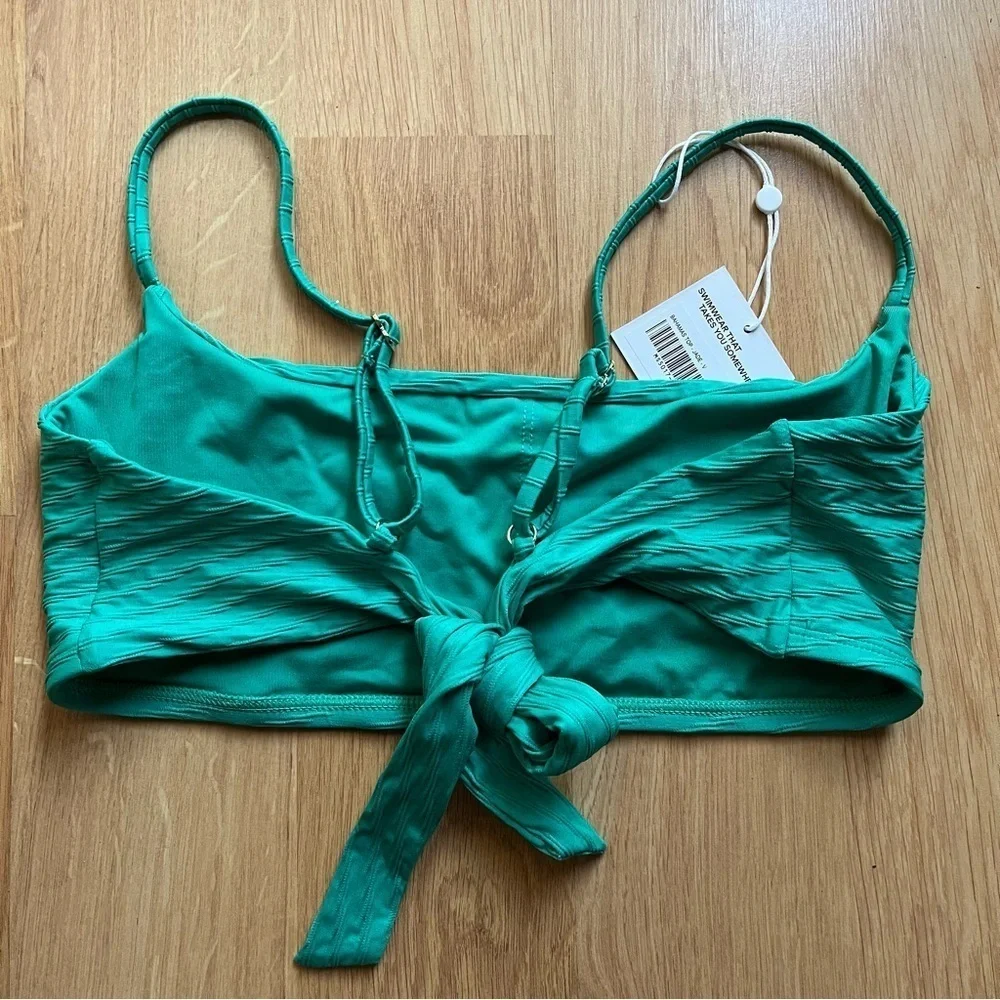 Monday swimwear Bahamas top in jade size V XL GREEN TIE BACK